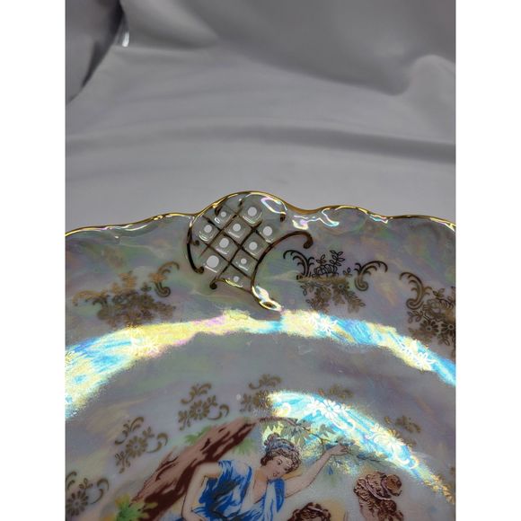 Vintage Three Fates Goddesses Pedestal Bowl/Plate - Picture 3 of 10